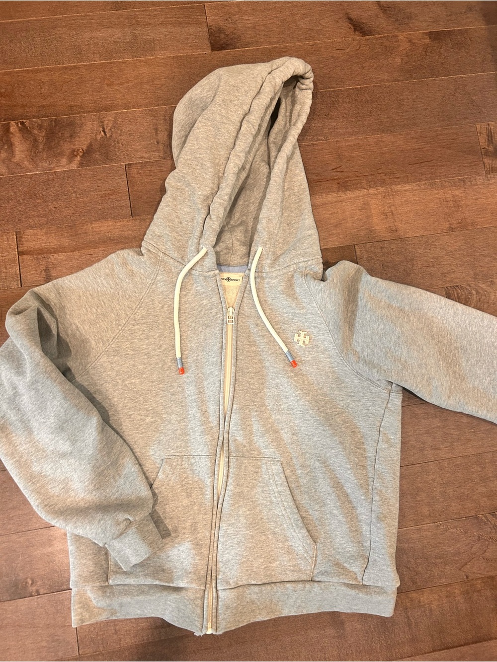 Tory Sport Light Gray Zip-Up Hoodie Vest